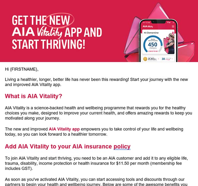 Get the new AIA Vitality app and Start Thriving